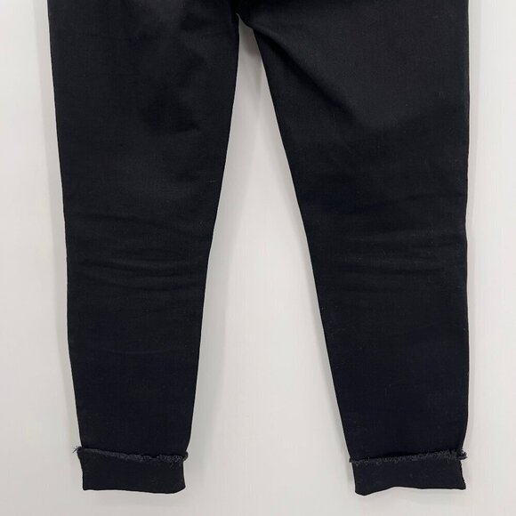 Blank NYC Intro Women's Skinny Crop Raw Hem Ripped Black Jeans 28 - Picture 6 of 9